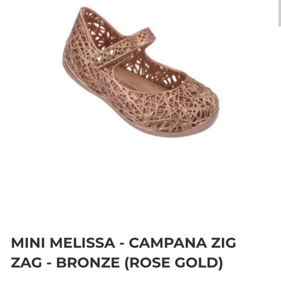 Mini Melissa | Shoes | Mini Melissa Campana Zig Zag Rose Goldbronze Sz 8 |  Poshmark